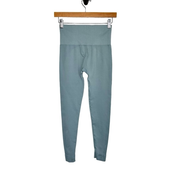 Set Active Womens Sculptflex Seamless Active Leggings Size S/M Blue Workout - Picture 2 of 6